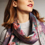 Pure Wool Muted Bouquet Floral Print Scarf, thumbnail 5 of 8