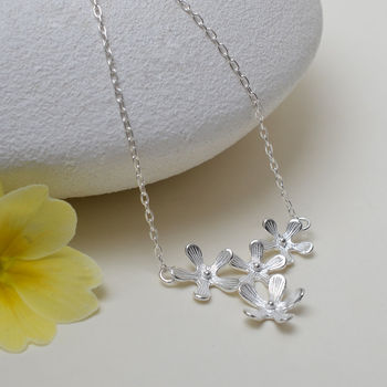 Sterling Silver Four Flower Necklace, 2 of 3