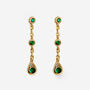 Dangle Chain Earrings With Emerald Green Stones, thumbnail 2 of 3