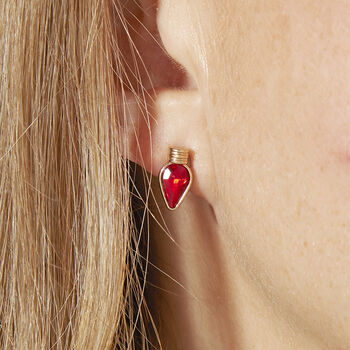 Bows And Lights Gold Plated Christmas Earring Set, 4 of 7