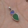 Emerald Tanzanite Pendant: May December Birthstone, thumbnail 3 of 10