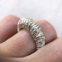 Small Hasselback Eco Sterling Silver Ring, thumbnail 2 of 5