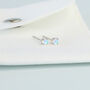 Sterling Silver Moonstone Crystal Stud Earrings, thumbnail 3 of 4