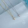 Tiny Starburst Pendant Necklace In Sterling Silver, thumbnail 6 of 12