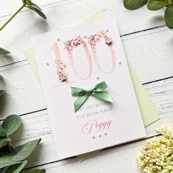 Personalised 100th Birthday Card In Pink, 6 of 10