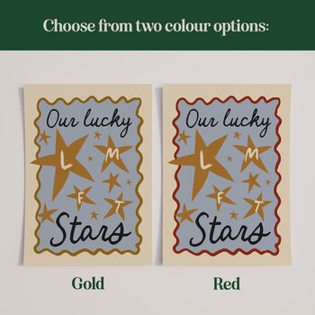 Our Lucky Stars Personalised Family Initials Print, 3 of 10