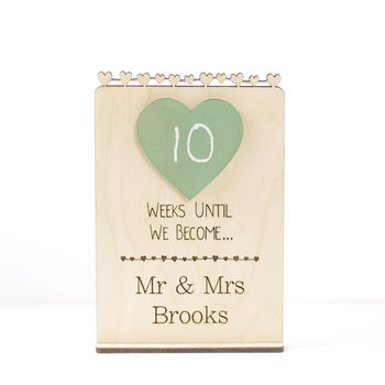 Engagement Gift Wedding Countdown Sign, 4 of 4