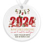 Personalised Bump's First Christmas Pregnancy Ceramic Bauble, thumbnail 2 of 4