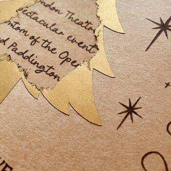 Gold Christmas Tree Scratch Reveal Kraft Card Diy Or Pre Printed Message, 4 of 5