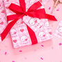Valentine's Cat Love Heart Wrapping Paper With Tags, thumbnail 5 of 7