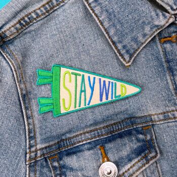 Stay Wild Pennant Sew On Patch, 2 of 2