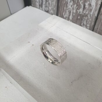 Personalised Sterling Silver Ring With Textured Surface, 4 of 12