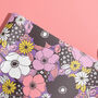 Purple Vintage Floral Pattern Wrapping Paper, thumbnail 2 of 7