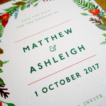 Autumn Wreath Save The Date Card, 3 of 3