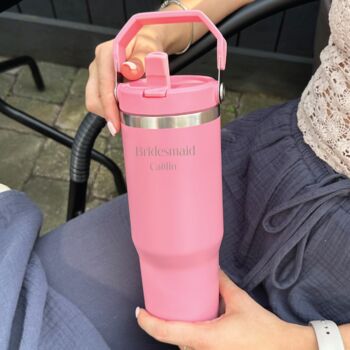 Personalised Bridesmaid Travel Tumbler With Handle, 2 of 4