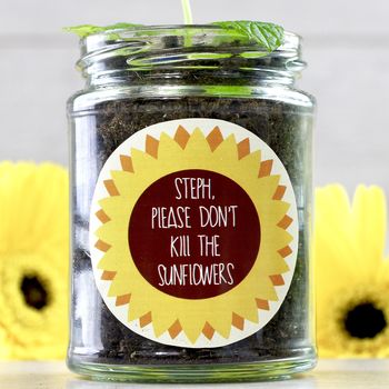 Personalised 'Don't Kill Me' Sunflower Jar Grow Kit, 7 of 12