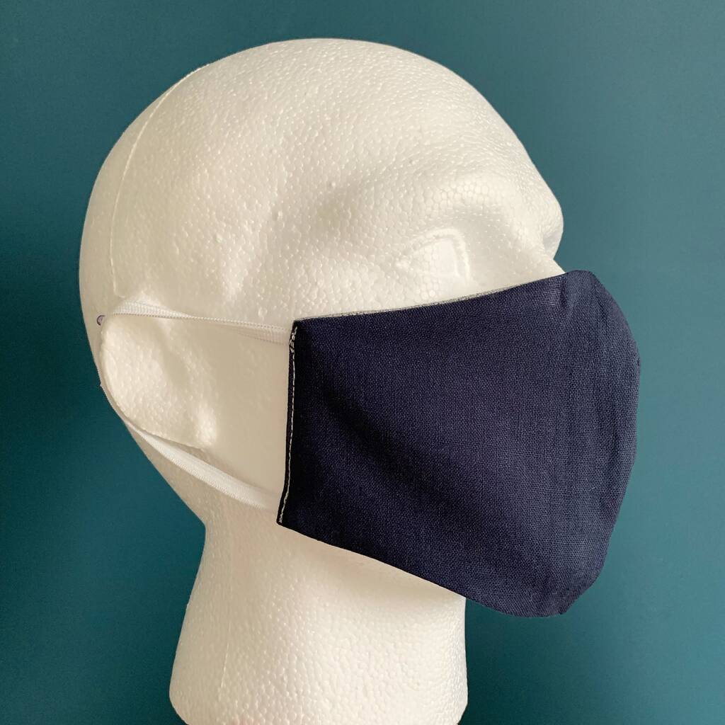 Mens Linen Reversible And Reusable Fabric Face Mask By QuirkyBee