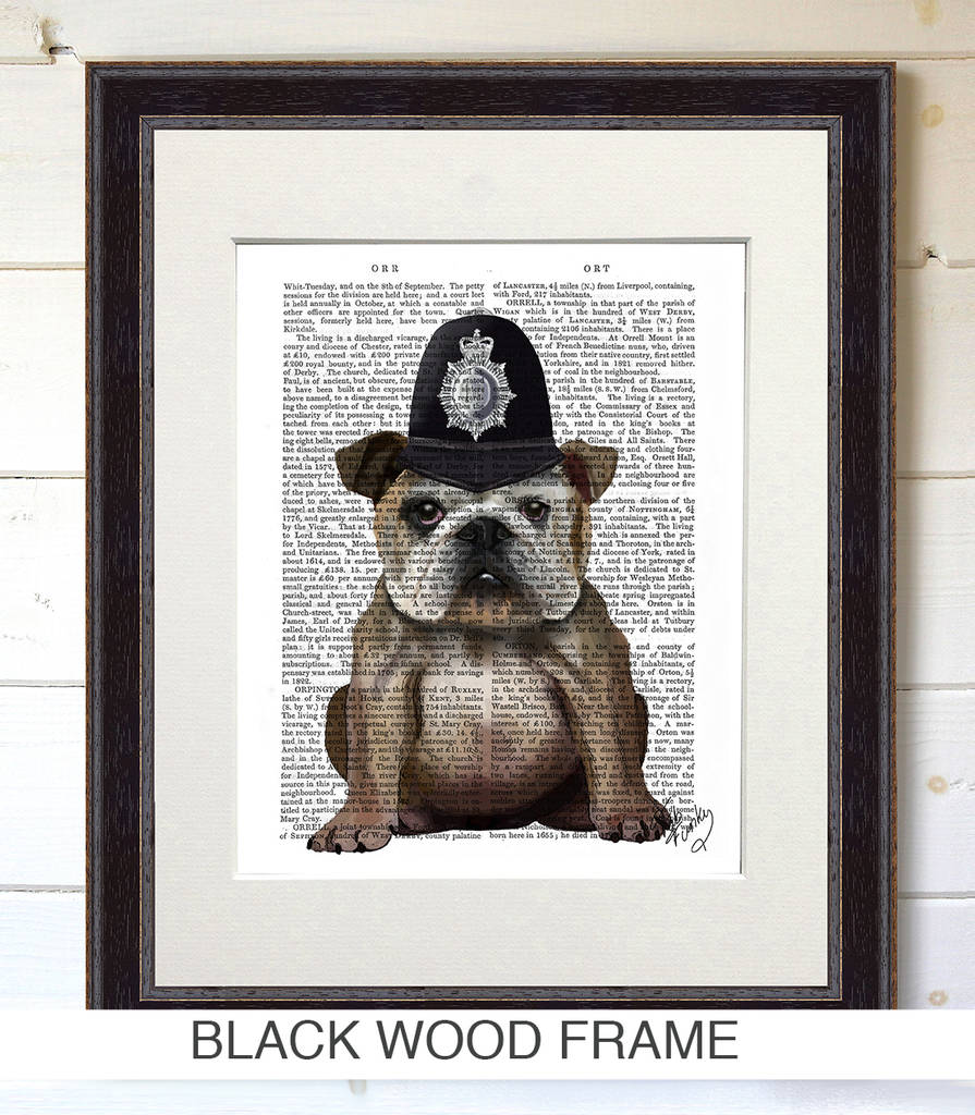 English Bulldog Policeman Book Print By Faunky Home Decor English Bulldog Policeman Book Print