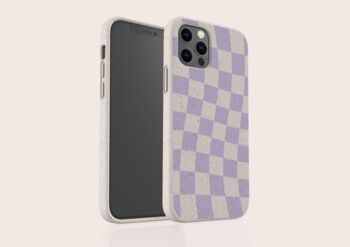 Purple Check Eco Friendly, Biodegradable Phone Case, 3 of 7