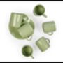 Set Of Four Porcelain Espresso Cup And Saucer Green, thumbnail 4 of 7