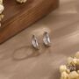 Sterling Silver Irregular Shaped Minimalist Huggie Hoop Earrings, thumbnail 7 of 11