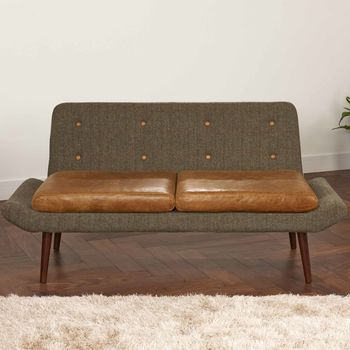Vintage Leather Or Tweed Two Seater Sofa Or Chair, 2 of 12