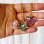 Gemstone Heart Gold Plated Pendant Necklace, thumbnail 4 of 12
