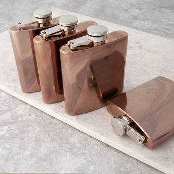 Personalised Natural Copper Hip Flask, 8 of 8