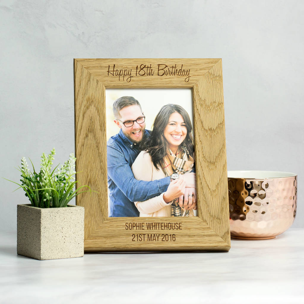 Personalised 18th Birthday Solid Oak Photo Frame By Mirrorin Personalised 18th Birthday Solid Oak Photo Frame
