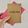 Hand Drawn I Love You Typography Card, thumbnail 2 of 3