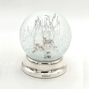 Personalised Sterling Silver Winter Scene Snow Globe, 3 of 6