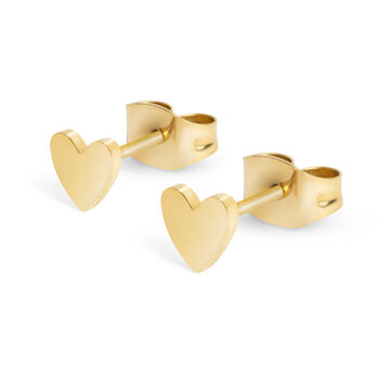Little Heart Earrings, 18k Gold Or Silver Plated, 4 of 6