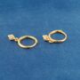 Gold Hoop Earrings With Diamond Shaped Charm, thumbnail 7 of 7
