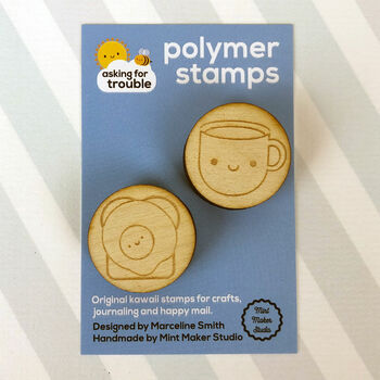 Kawaii Tea And Toast Polymer Stamp Set, 4 of 6