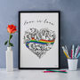 A3 Love Is Love Print, Gay Pride, Supporting Lgbt, thumbnail 1 of 4