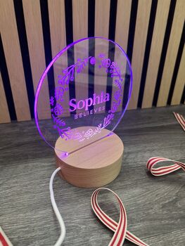 Personalised 'We Believe' Christmas LED Light, 4 of 6