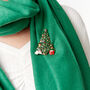 Cashmere Blend Scarf And Festive Magnetic Brooch Set, thumbnail 3 of 8