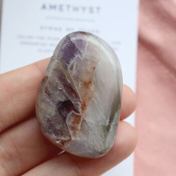 Amethyst Smoothstone With Pouch | Crystal Gift, 2 of 8