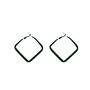 Black Square Geometric Large Hoop Earrings, thumbnail 2 of 3