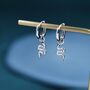 Snake Huggie Hoop Earrings In Sterling Silver, thumbnail 1 of 11