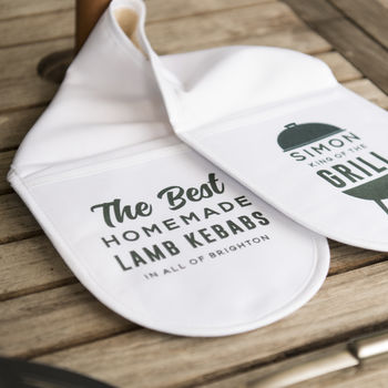 Personalised 'King Of The Grill' Oven Gloves, 2 of 2