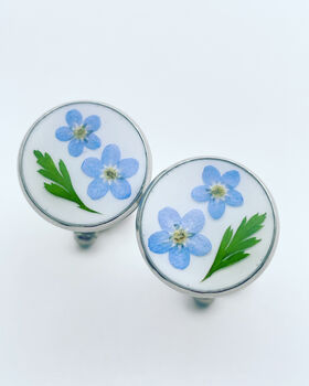 Cufflinks Real Forget Me Not Hand Made 16mm, 4 of 10