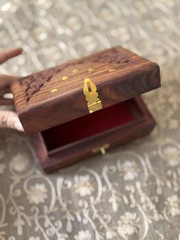 Wooden Jewellery Storage Box, Indian Trinket Box, 6 of 12