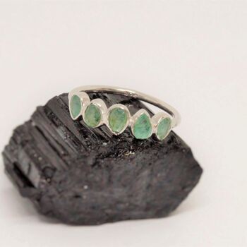 Emerald Sterling Silver Ring, 9 of 10