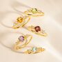 Lavender Amethyst Five Stone Ring In Sterling Silver And Gold, thumbnail 7 of 11