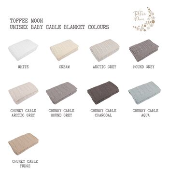 Unisex Luxury Cable Knitted Baby Blanket, 7 of 12