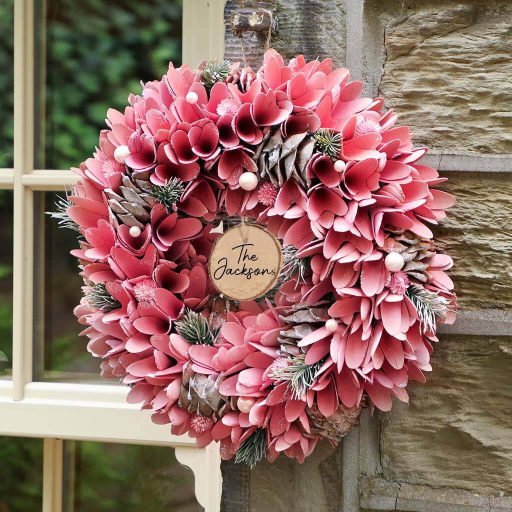 Personalised Blush Rose Petal Wreath By Dibor | notonthehighstreet.com