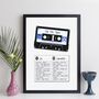 Personalised Cassette Mixtape Print Music Lover Gift, thumbnail 3 of 7