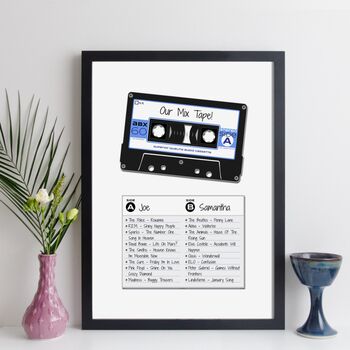Personalised Cassette Mixtape Print Music Lover Gift, 3 of 7