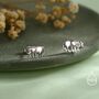 Cute Elephant Stud Earrings In Sterling Silver, thumbnail 9 of 11